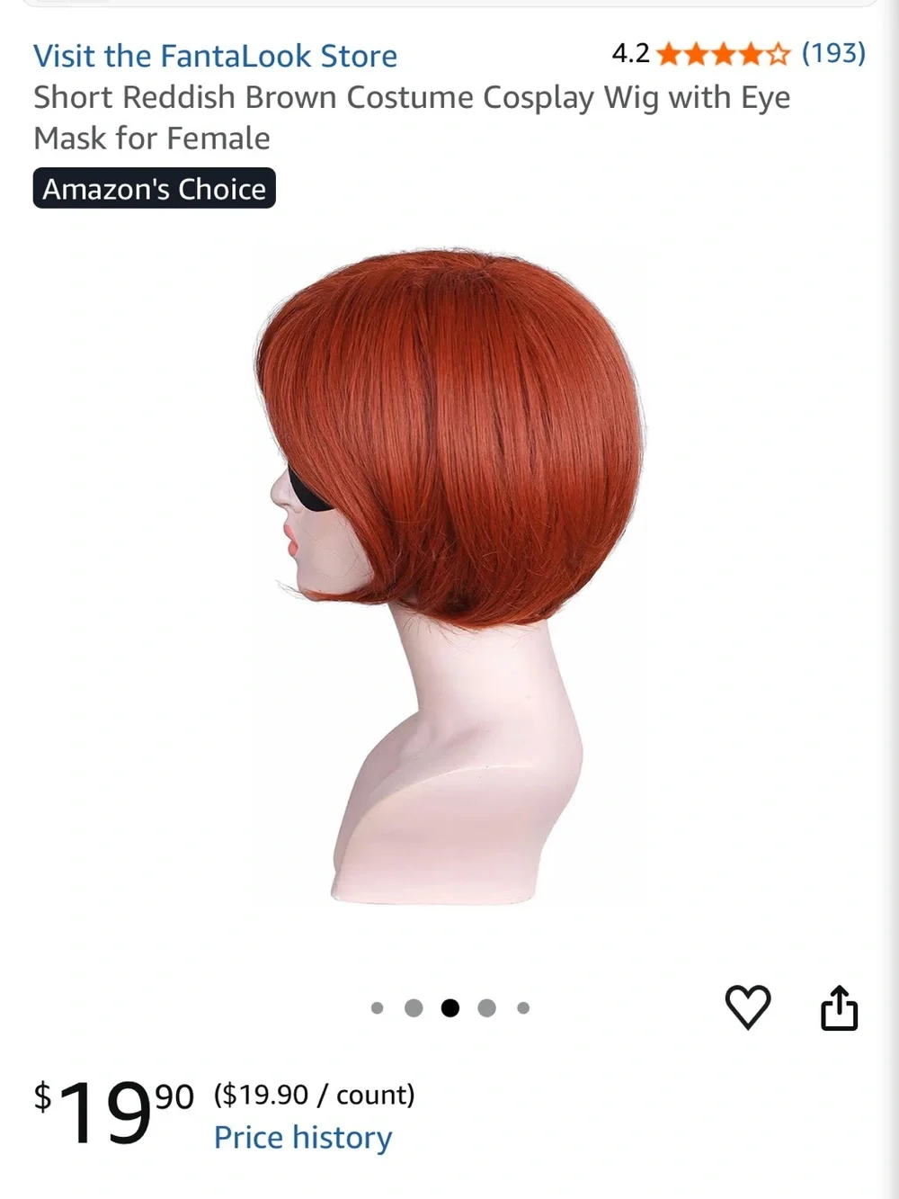 Short Reddish Brown Costume Cosplay Wig